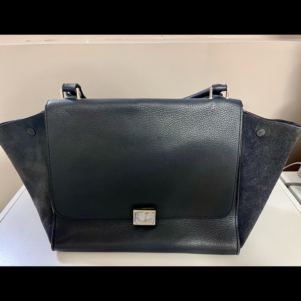 Authentic Celine Medium Trapeze- Navy